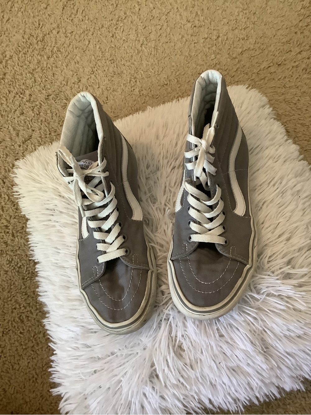 Vans Off the Wall Gray High-Top Sneakers with White Stripe